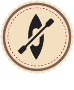 artistic badge representing kayaks